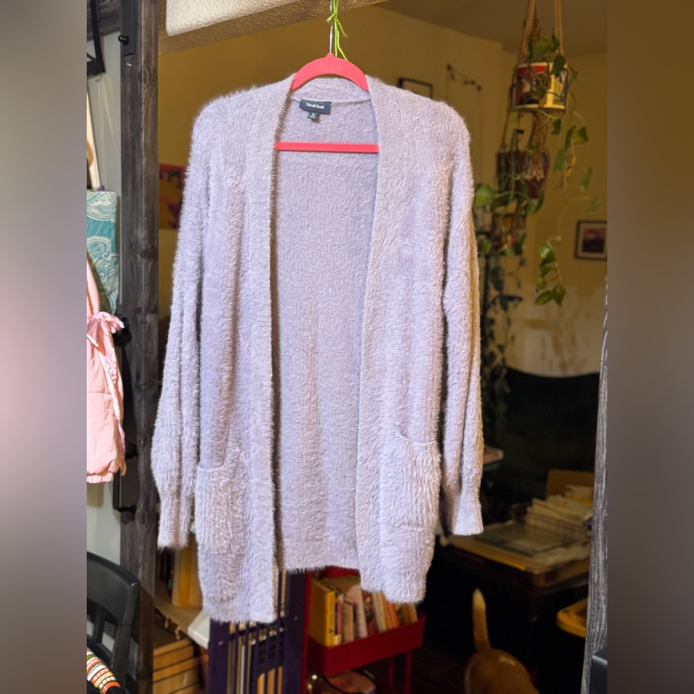 Modcloth Soft Lilac Open-Front Cardigan